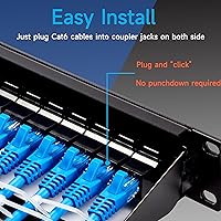 Lysymixs 24 Port RJ45 Patch Panel Cat6 Feed Through — image 3