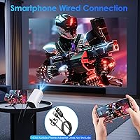 KEJOG 180° Adjustable Stand Electric Focus Mini Projector, 1080P — image 3