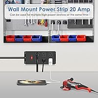JUNNUJ 20 Amp Heavy Duty Power Strip 6-Outlet Surge Protector — image 4