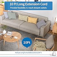 NTONPOWER Surge Protector Power Strip 10 ft with 6 Outlets & 4 USB Ports — image 2