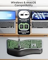 seenda KUW01 7-Color Backlit Wired Ergonomic Keyboard — image 2