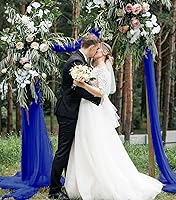 FUHSY Wedding Arch Draping Fabric Blue 29″x20FT 2 Panels — image 3