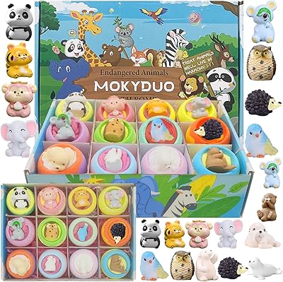 MOKYDUO Bath Bombs for Kids with Endangered Animals Toys, 12-Pack