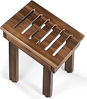BLUEWEST Shower Foot Stool, Walnut — image 1