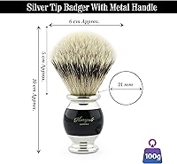 Haryali London Synthetic Silver Tip Badger Hair Shaving Brush with Stand — image 6