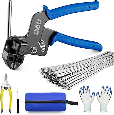 DAU Stainless Steel Cable Tie Gun Kit with 150 Ties