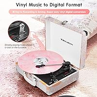 TANLANIN TE-001PK Pink Floral Vinyl Record Player — image 2