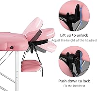 Yaheetech Portable Massage Table Pink 23 inch — image 4
