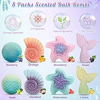 Toidgy Mermaid Bath Bombs for Kids with Surprise Toys Inside, 8 Pcs — image 2