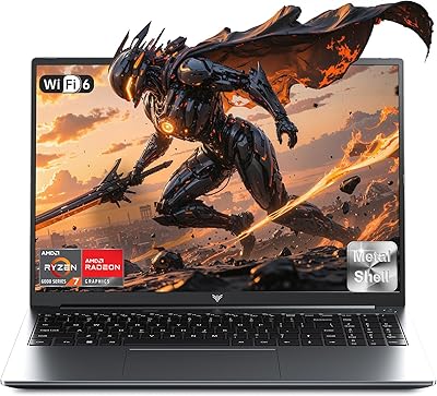 KAIGERR RX16 2025 Gaming Laptop, AMD Ryzen 7 7735HS, 16GB DDR5, 512GB SSD, 16″ FHD