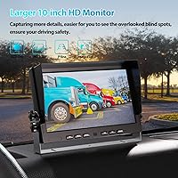 Fookoo Ⅱ HD Wired Backup Camera System Kit, 10-inch Dual Split Screen Monitor — image 2