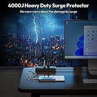 NTONPOWER Surge Protector Power Strip 15FT with 12 Outlets & 4 USB Ports — image 2