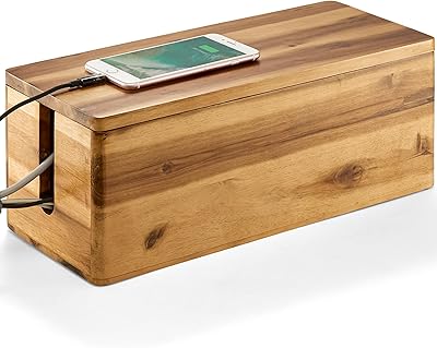 Tidita Acacia Wood Cable Management Box 16″ L