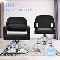 Diophros Barber Chair Black Hydraulic Salon Chair — image 6