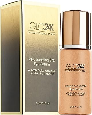 GLO24K Eye Serum with 24k Gold, Hyaluronic Acid, and Vitamins A, C, E