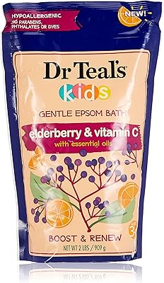 Dr Teal's Kids Pure Epsom Salt Soak with Elderberry, Vitamin E & Essential Oils, 2 lbs