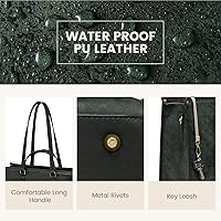 LOVEVOOK Vintage Leather Laptop Tote Bag with Clutch - 15.6 Inch — image 5