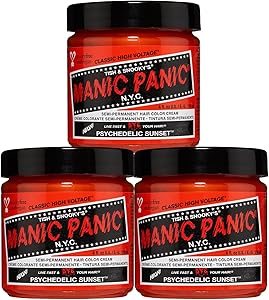 MANIC PANIC Classic Psychedelic Sunset Semi Permanent Hair Color 4oz 3pk Review