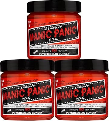 MANIC PANIC Classic Psychedelic Sunset Semi Permanent Hair Color 4oz 3pk