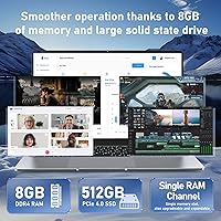 NAIKLULU VenBook Laptop, 15.6-Inch, 8GB RAM, 512GB SSD, Celeron N4000, Windows 11 Pro — image 4