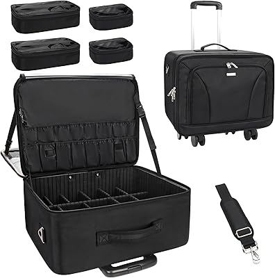 MONSTINA Rolling Makeup Train Case with 4 Wheels