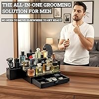 SeLuM Classic Wooden Cologne Organizer for Men 3 Tier Black — image 2