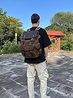 Lmagice Genuine Leather Canvas Waxed Backpack — image 5