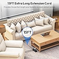 NTONPOWER Surge Protector Power Strip 15FT with 12 Outlets & 4 USB Ports — image 3