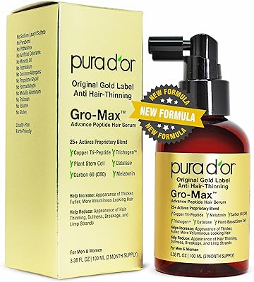 PURA D'OR Gro-Max Advanced Peptide Hair Serum 3.38 Oz