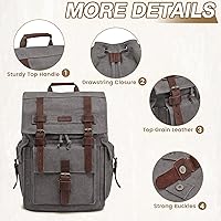 Kattee Men’s Leather Canvas Backpack — image 6
