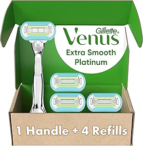 Gillette Venus Platinum Extra Smooth Razor Handle + 4 Blade Refills Review