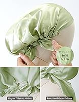 SissiLita 100% Silk Bonnet for Sleeping - Sage Green — image 5