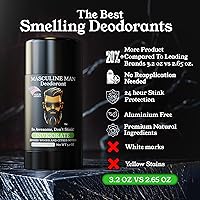 Masculine Man Aluminum Free Deodorant for Men - Invigorate (2-Pack, 6.4oz) — image 2