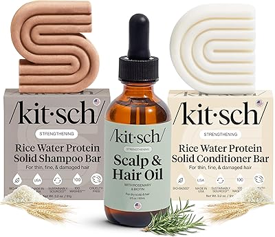 Kitsch Rice Water Shampoo & Conditioner Set with Pre-Wash Scalp Serum