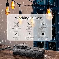 MELAUDI Outdoor Power Strip 50FT Extension Cord — image 6