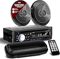 Pyle PLCDBT75MRB Bluetooth Car Stereo with Waterproof Marine Speakers — image 1
