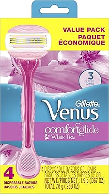 Gillette Venus ComfortGlide White Tea Scented Women's Disposable Razors, 4 Count