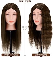 Cenoz 26″ Human Hair Mannequin Head Dark Brown — image 4