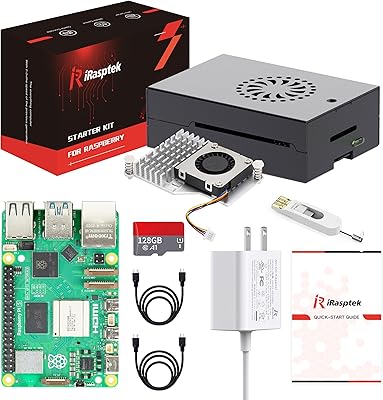iRasptek Raspberry Pi 5 Starter Kit 8GB RAM 128GB SSD Edition