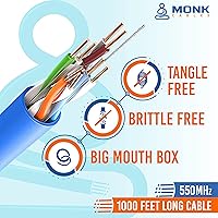 MONK CABLES CAT6 Plenum Cable 1000ft — image 4