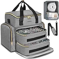 YOREPEK Nail Polish Organizer Case, Grey, Holds 96 Bottles — image 8