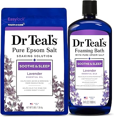 Dr. Teal's Lavender Epsom Salt Soaking Solution & Foaming Bath Combo Pack