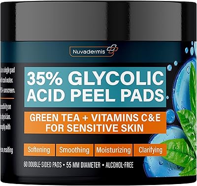 NUVADERMIS 35% Glycolic Acid Peel Pads – 60 Pads