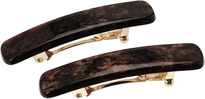 France Luxe Mini Rectangle Barrette, Mojave, Set of 2