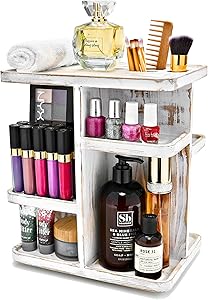Sorbus 360° Makeup Organizer - Grey Rustic Wood Review