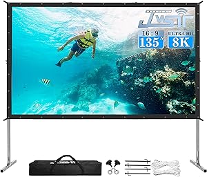 JWSIT 135-inch Outdoor Projector Screen with Stand Review