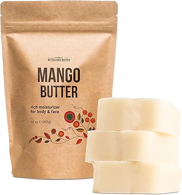 Better Shea Butter Mango Butter 100% Natural Skin Moisturizer 1 LB Block