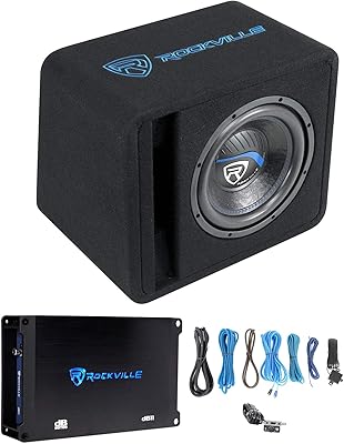 Rockville SK510 10″ Loaded K5 Subwoofer Enclosure with DB11 Amp