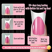 NOVO OVO Rose Pink Duck Nail Tips with Moon Curve, Medium Length, 150 pcs — image 3