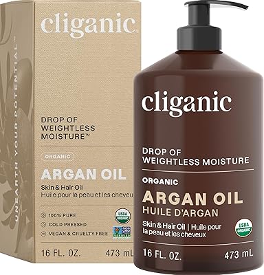 Cliganic Organic Argan Oil 16oz with Pump